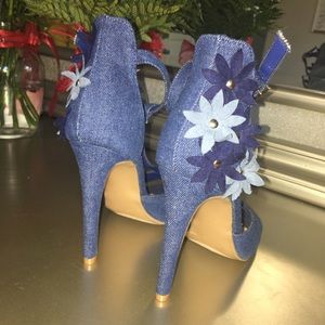 JustFab denim heels